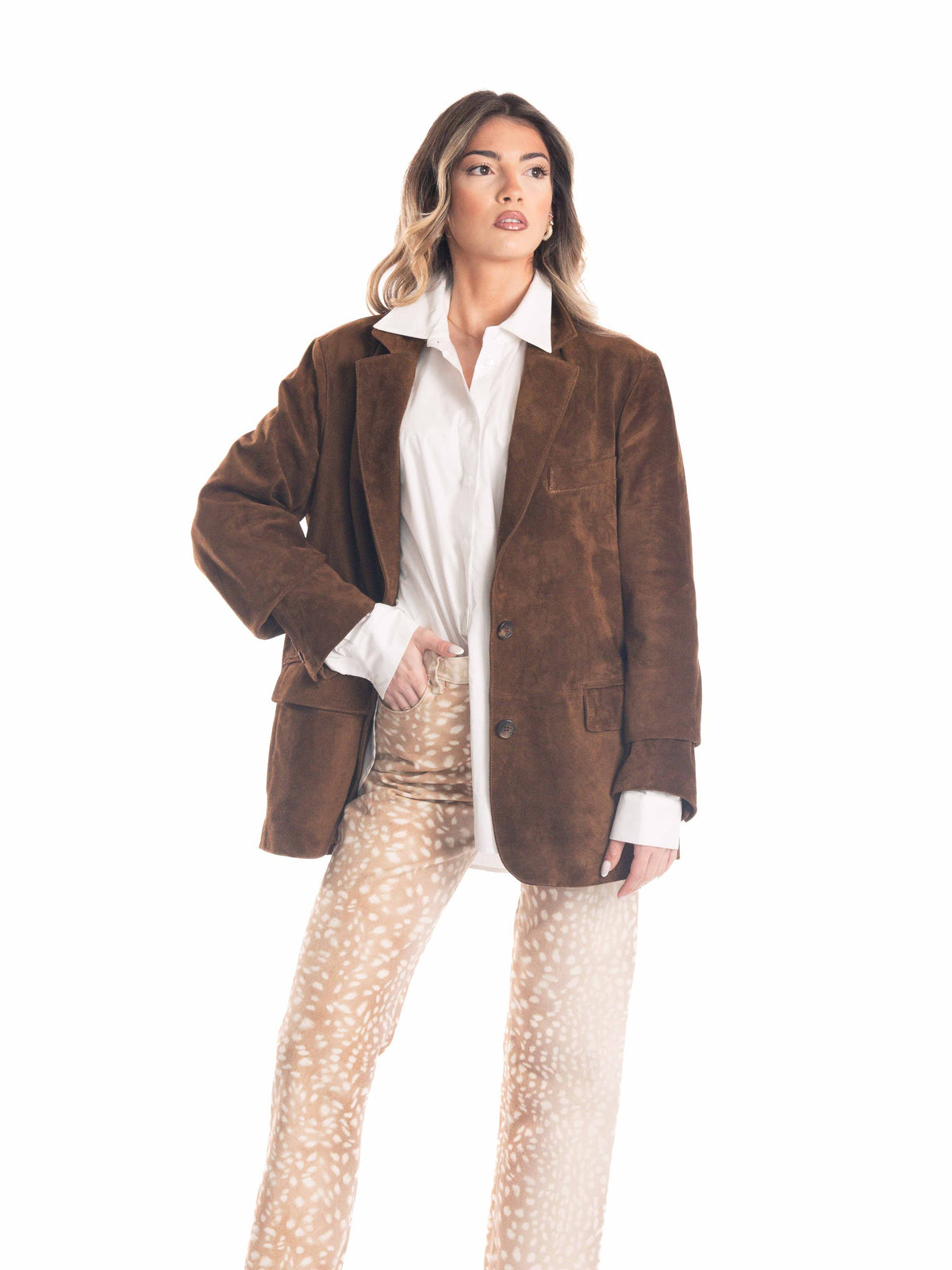 Blazer Crosta Marrone donna Tensione in - 1