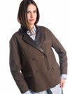 Blazer Doppiopetto Combinato Marrone donna Tensione in - 1