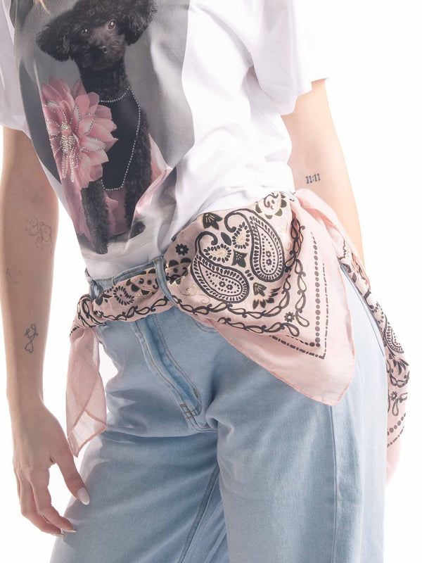 Foulard con Stampa Rosa da donna Miss love