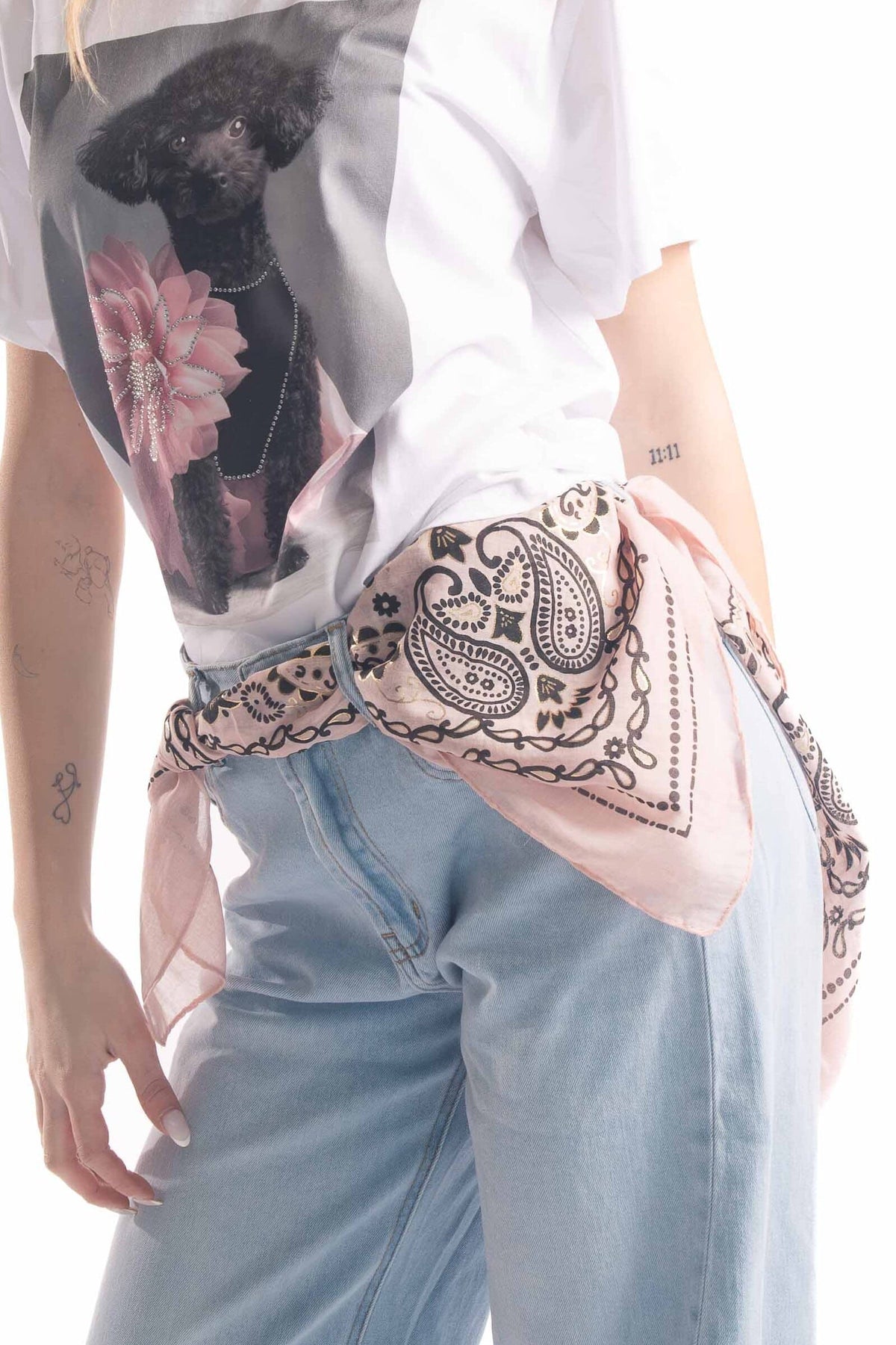 Foulard con Stampa Rosa donna Miss love - 1
