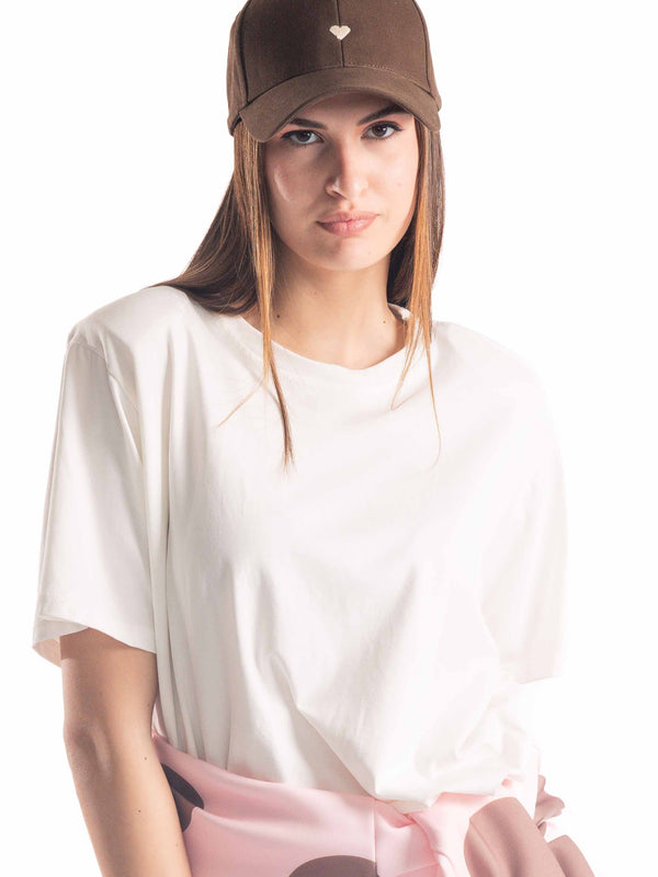 T-Shirt Oversize con Spalline Imbottite da donna Miss love
