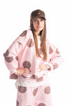 Felpa Oversize Polka Dot Rosa donna Miss love - 1