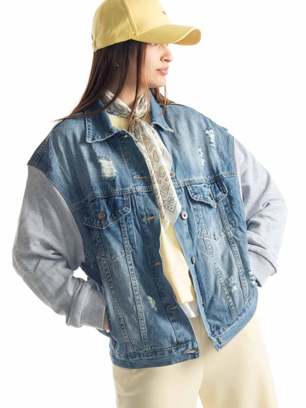 Giubbino Denim Combinato da donna Miss love
