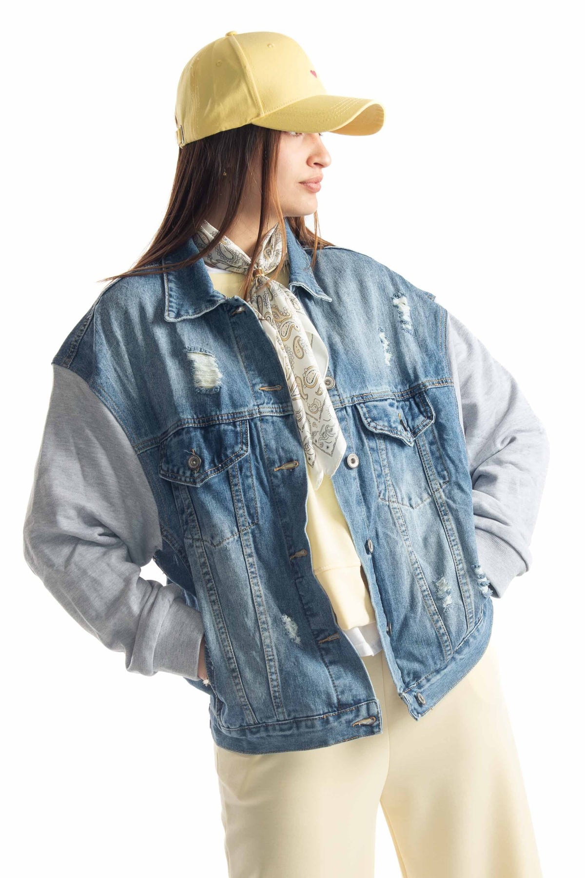Giubbino Denim Combinato donna Miss love - 1