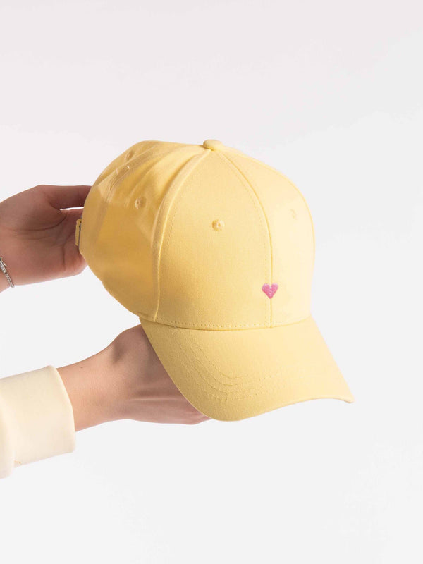 Cappello con Visiera Giallo da donna Miss love