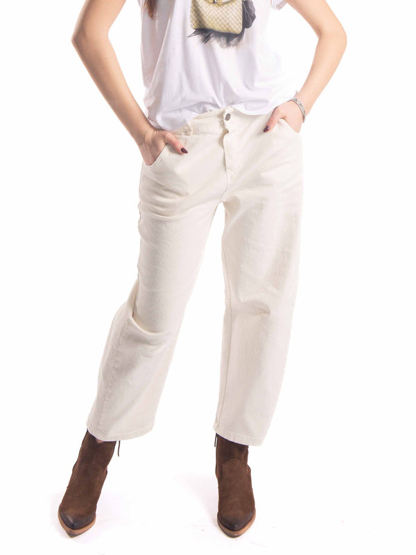 Pantaloni Wide Leg Panna da donna Tensione in