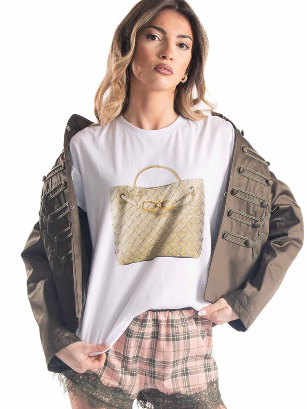 T-shirt con Stampa e Dettagli Jewel da donna Tensione in