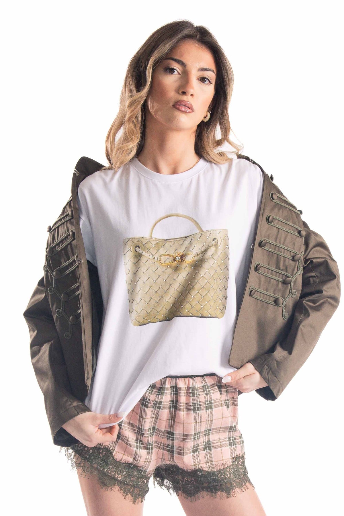 T-shirt con Stampa e Dettagli Jewel donna Tensione in - 1