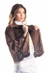 Giacca Scamosciata con Trafori Marrone donna Miss love - 1