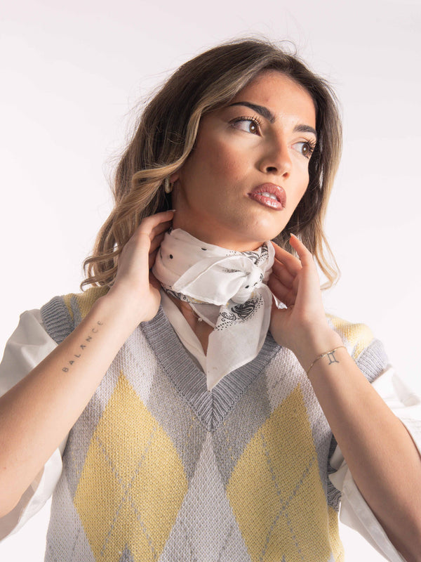 Foulard con Stampa Bianco da donna Miss love