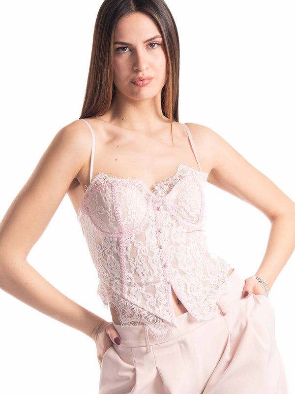 Corsetto in Pizzo Rosa da donna Miss love