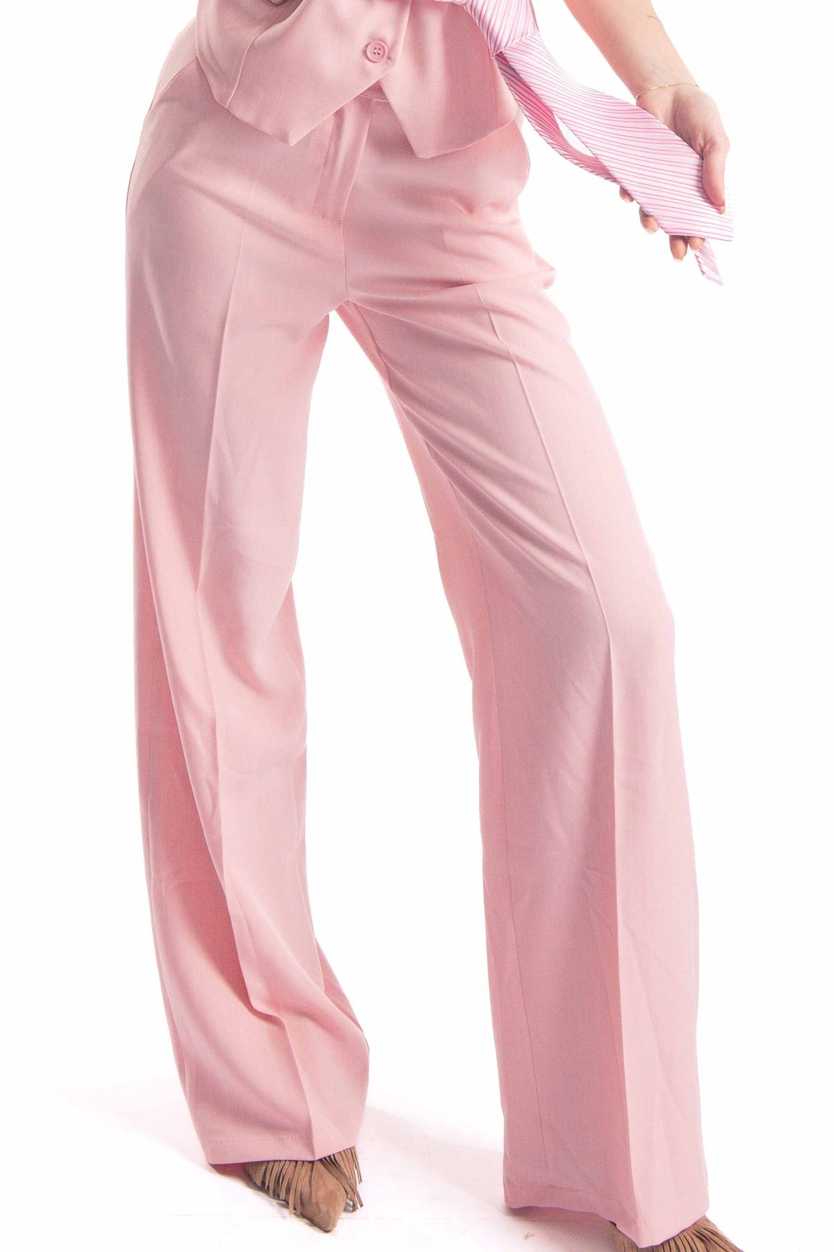 Pantaloni Wide Leg Rosa donna Miss love - 1