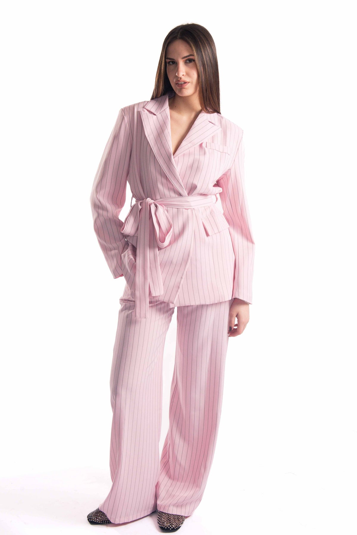 Completo Gessato Rosa donna Miss love - 1