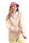 Felpa Rugby a Righe Multicolor donna Miss love - 1