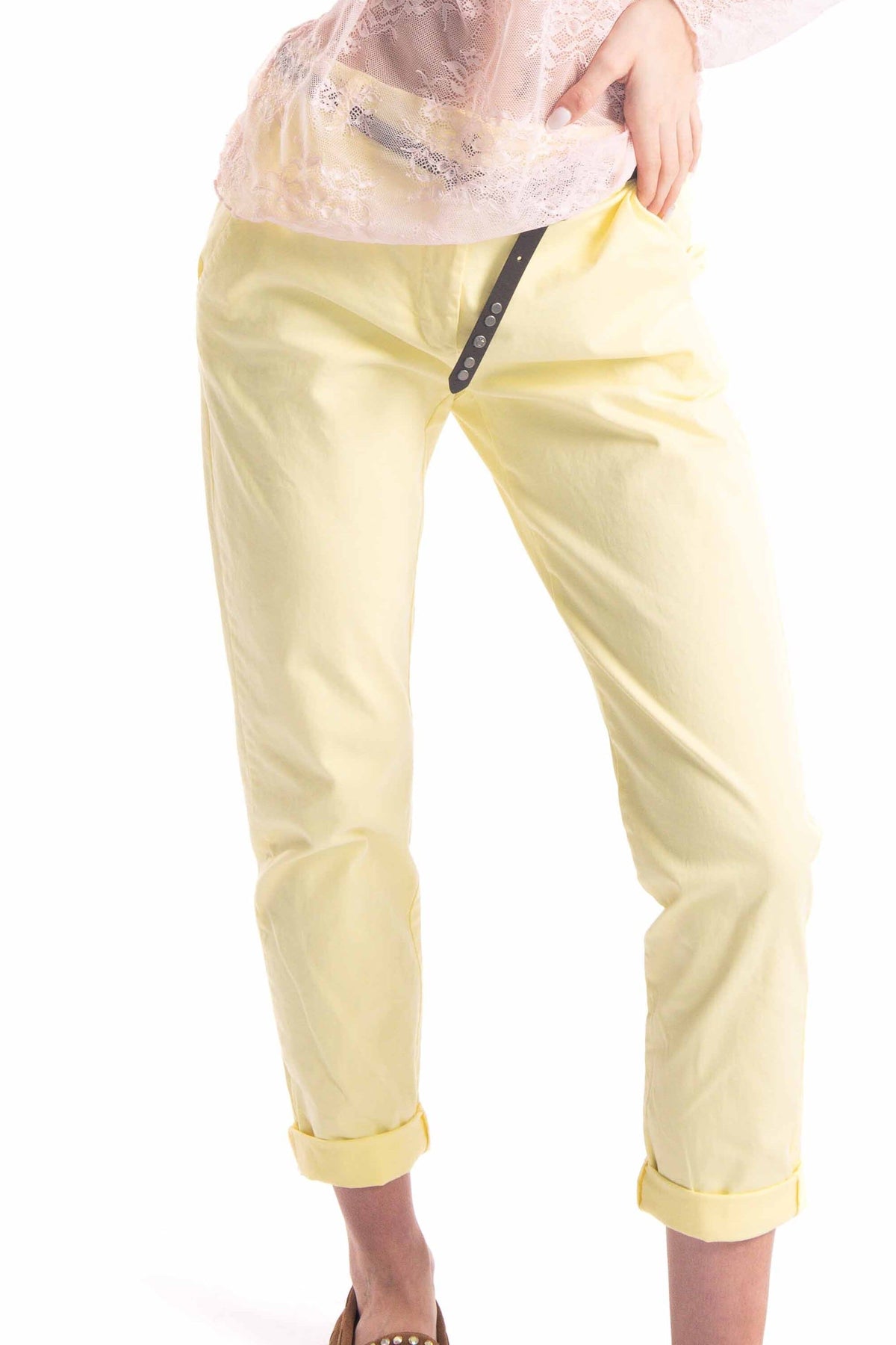 Pantaloni Chino Slim fit Gialli donna Miss love - 1