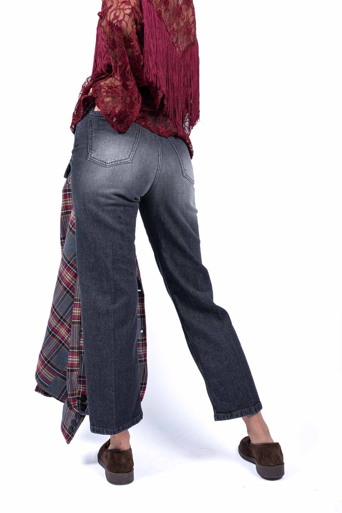 Jeans in Denim Grigio Sfumato donna Tensione in - 2