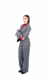 Giacca Strutturata in Tweed Grigio con Maniche a Campana donna Tensione in - 5