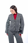 Giacca Strutturata in Tweed Grigio con Maniche a Campana donna Tensione in - 1