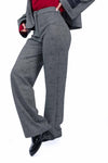 Pantaloni Sartoriali Dritti in Tweed Grigio donna Tensione in - 3