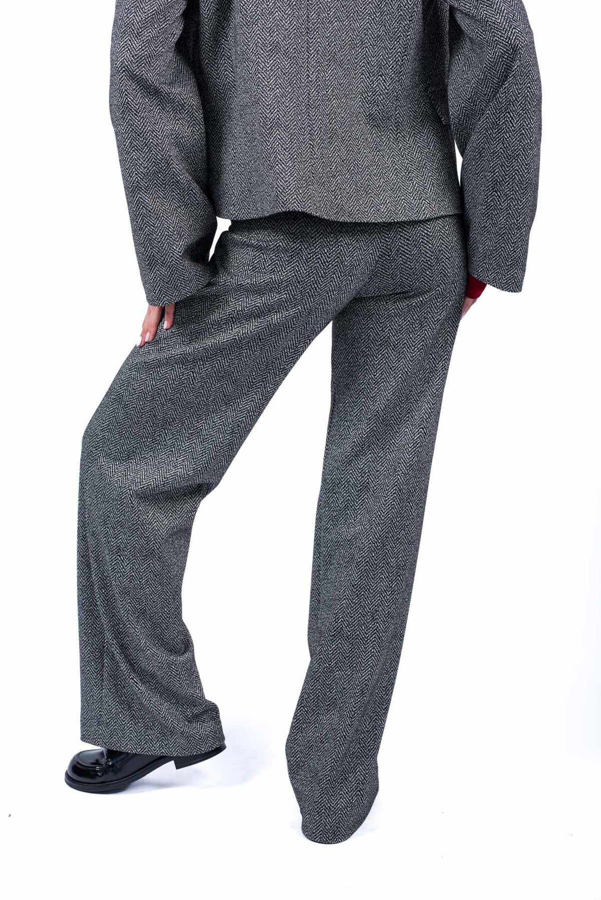 Pantaloni Sartoriali Dritti in Tweed Grigio donna Tensione in - 6