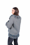 Giacca Oversize in Pied de Poule con Frange donna Tensione in - 5