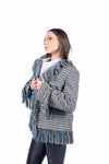 Giacca Oversize in Pied de Poule con Frange donna Tensione in - 1