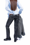 Pantaloni Sartoriali Dritti in Ecopelle Nera donna Tensione in - 3
