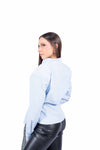 Camicia Asimmetrica Celeste donna Tensione in - 3