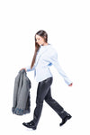 Pantaloni Sartoriali Dritti in Ecopelle Nera donna Tensione in - 4