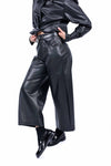 Pantaloni Sartoriali in Ecopelle Nera con Cintura donna Tensione in - 3