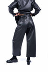 Pantaloni Sartoriali in Ecopelle Nera con Cintura donna Tensione in - 5