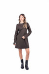 Abito Corto Marrone con Maxi Polsini donna Tensione in - 1