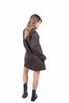 Abito Corto Marrone con Maxi Polsini donna Tensione in - 2