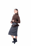 Maglia Pullover Marrone con Collo Lupetto donna Tensione in - 4