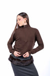 Maglia Pullover Marrone con Collo Lupetto donna Tensione in - 1
