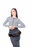 Maglia Henley a Righe Panna/Grigio donna Tensione in - 1