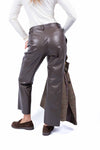 Pantaloni Straight Fit in Ecopelle Cioccolato donna Tensione in - 2