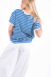 T-shirt a Righe Panna/Blu donna Tensione in - 2