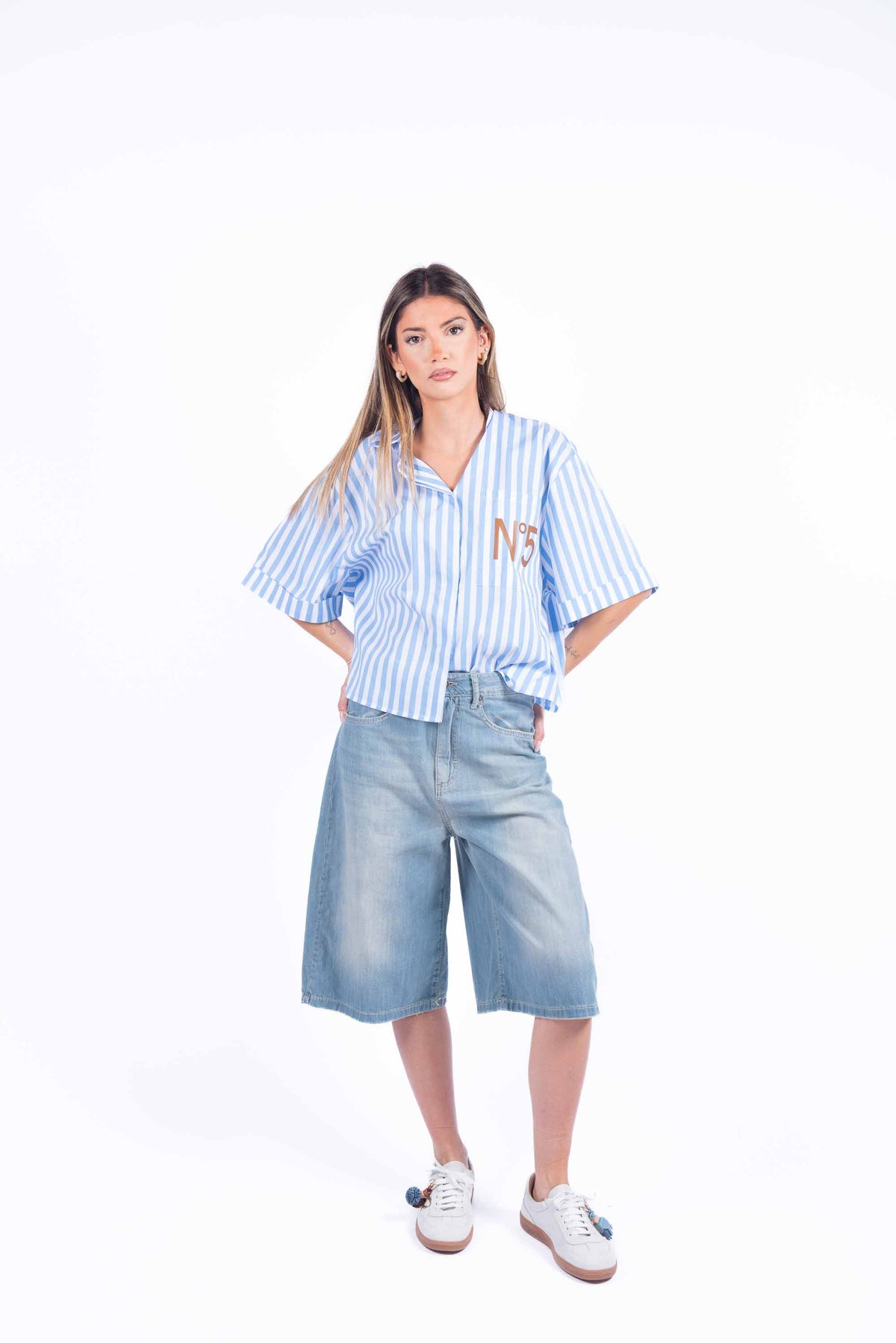 Bermuda Denim donna Tensione in - 2