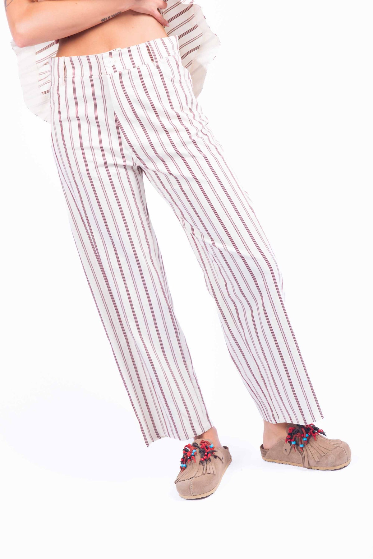 Pantaloni Rigati Panna donna Tensione in - 1