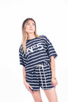 Shorts a Righe Blu/Bianco donna Tensione in - 1