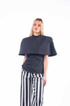 Top Volumetrico con Cappa Nero donna Tensione in - 4