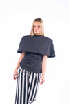 Top Volumetrico con Cappa Nero donna Tensione in - 1