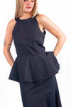 Top Peplo Halter Nero donna Tensione in - 1