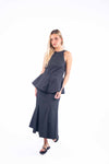 Top Peplo Halter Nero donna Tensione in - 4