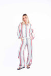 Pantaloni Misto Lino a Righe donna Tensione in - 3