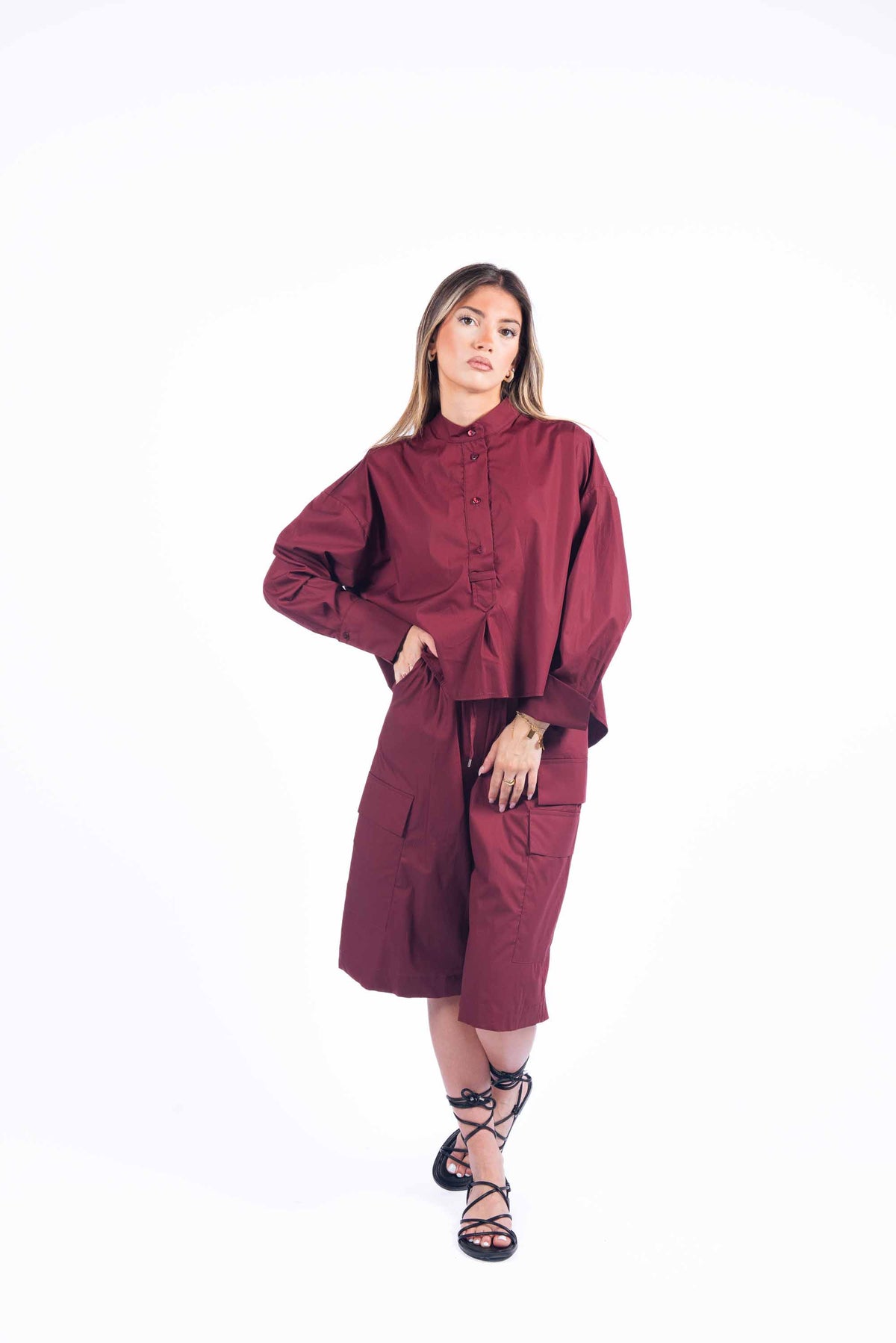 Bermuda Cargo Bordeaux donna Tensione in - 4