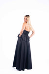 Maxi Gonna Nera donna Tensione in - 2