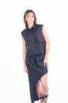 Camicia Smanicata Nera donna Tensione in - 3