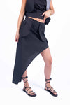 Gonna Asimmetrica Nera donna Tensione in - 4